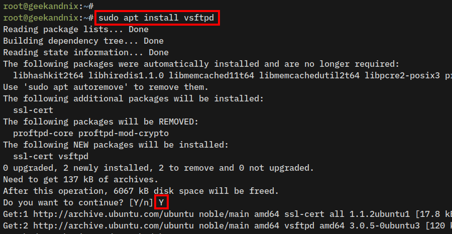 Installing vsftpd on Ubuntu 24.04