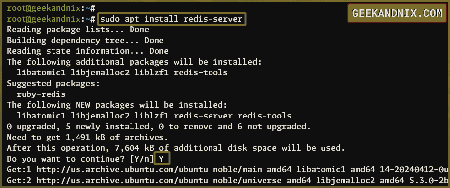 Installing Redis server using APT