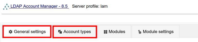 LAM profile settings