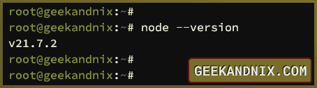 Checking Node.js version