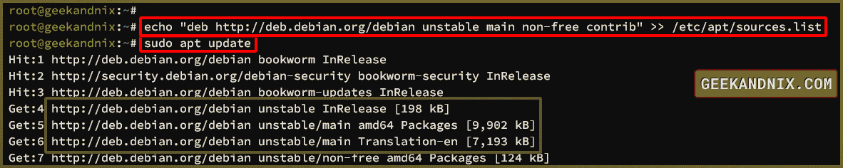 Enable Debian unstable (Sid) repository