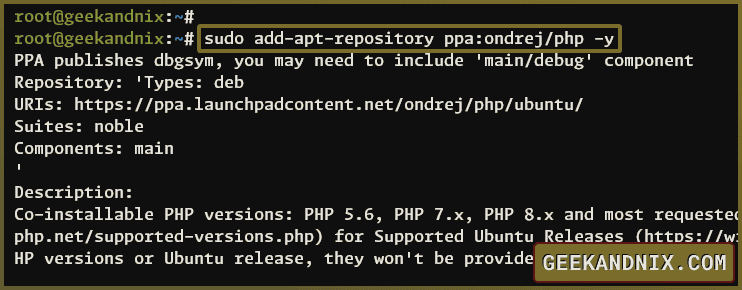Adding PHP PPA repository