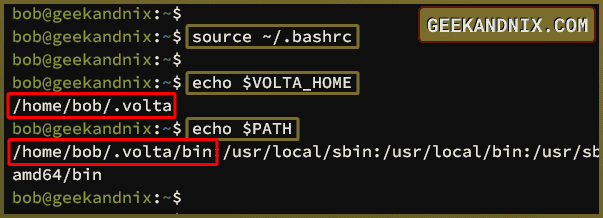 Reloading the ~/.bashrc script