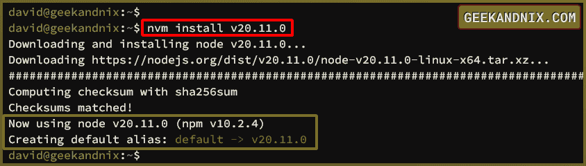 Installing Node.js using NVM (Node Version Manager)