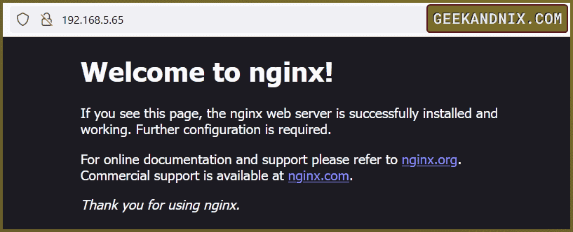 Accessing Nginx index.html